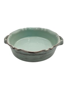 Ceramiczne naczynie do zapiekania w stylu vintage – miętowa elegancja w Twojej kuchni