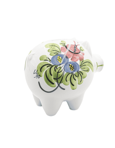 Ceramiczna skarbonka świnka z ludowym motywem kwiatowym – ręcznie malowana 2