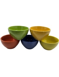 Zestaw kolorowych miseczek ceramicznych – 5 sztuk