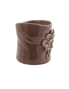 Skandynawski wazon ceramiczny z kwiatowym motywem 2