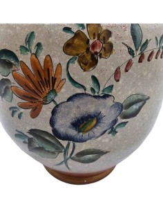 Rustykalny wazon ceramiczny z ręcznie malowanymi kwiatami 2