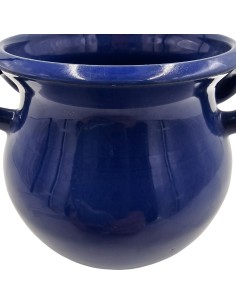 Wazon ceramiczny Öganäs – szkliwiony chabrowy, Szwecja 2